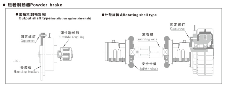 磁粉制動器安裝方式，磁粉制動器廠家常用7種方式